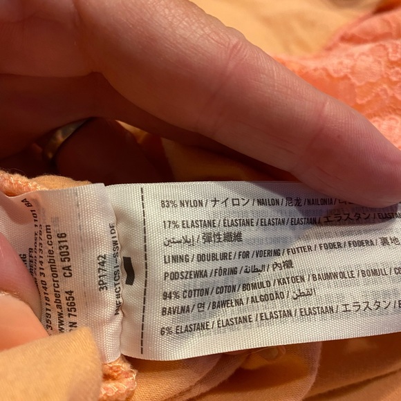 🪴Hollister - Coral Orange Stretchy Lace Summer Dress - Picture 10 of 11